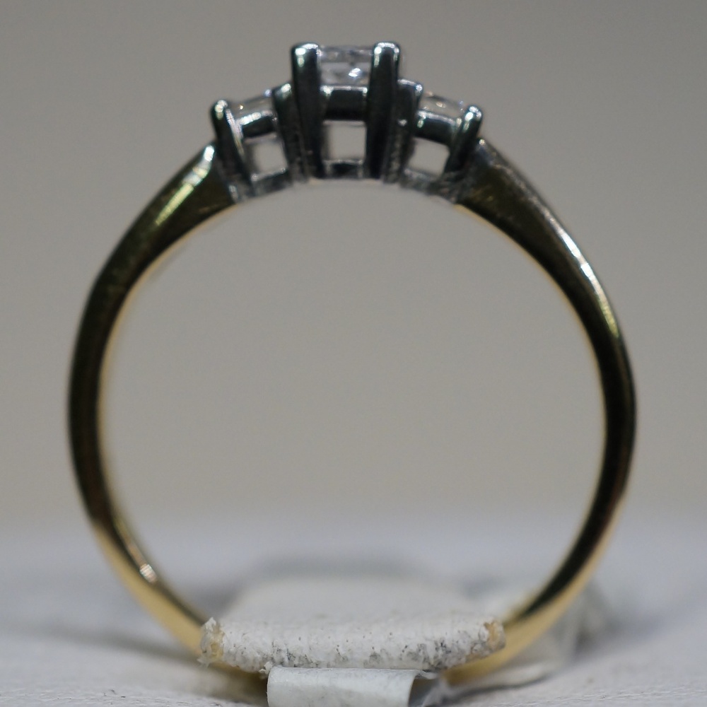 14KTT Gold Genuine Princess Cut Diamond Ring - Picture 5 of 6